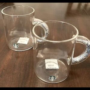 Starbucks Holiday 2019 Glass Glitter Handle Mug